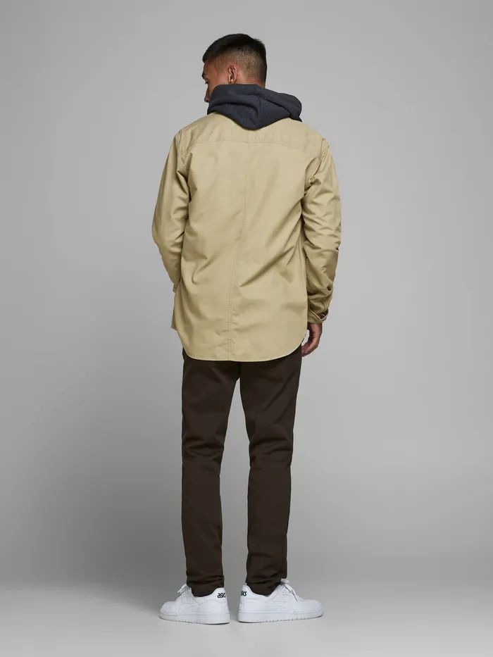 Shirts JACK and JONES Mens COMFORT FIT DOBBY SHIRT Beige Chinchilla Online