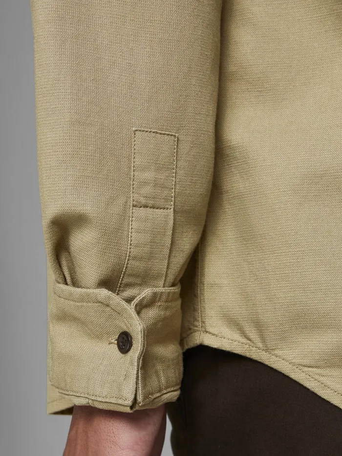 Shirts JACK and JONES Mens COMFORT FIT DOBBY SHIRT Beige Chinchilla Online