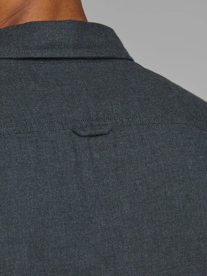 Shirts JACK and JONES Mens MELANGE BUTTONDOWN SHIRT Grey Caviar Online