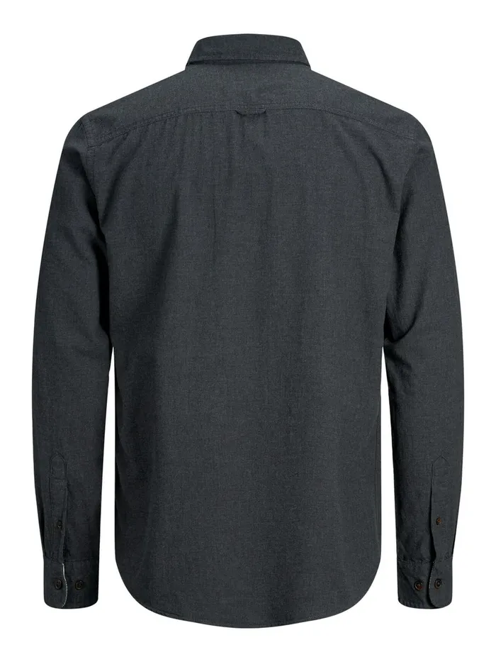 Shirts JACK and JONES Mens MELANGE BUTTONDOWN SHIRT Grey Caviar Online