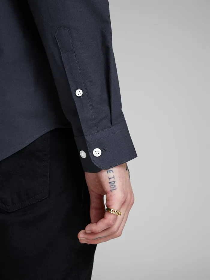 Shirts JACK and JONES Mens SLIM FIT STRETCH SHIRT Blue Navy Blazer Casaul