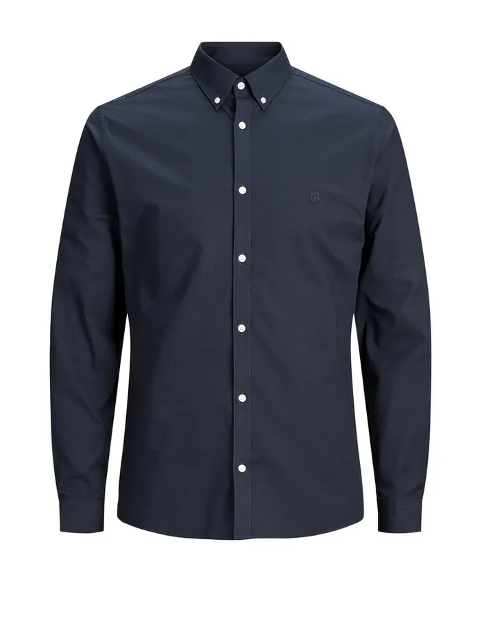 Shirts JACK and JONES Mens SLIM FIT STRETCH SHIRT Blue Navy Blazer Casaul