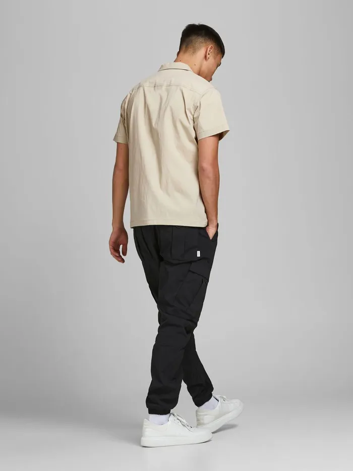 Shirts JACK and JONES Mens SNAP BUTTON SHORT SLEEVED SHIRT Beige Pure Cashmere Popular