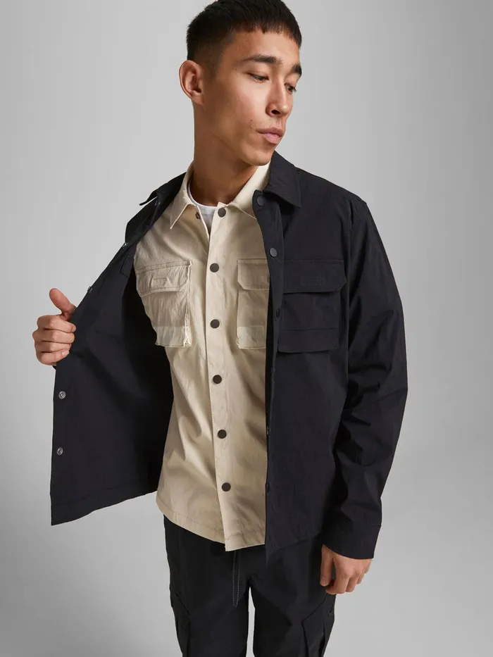 Shirts JACK and JONES Mens SNAP BUTTON SHORT SLEEVED SHIRT Beige Pure Cashmere Popular