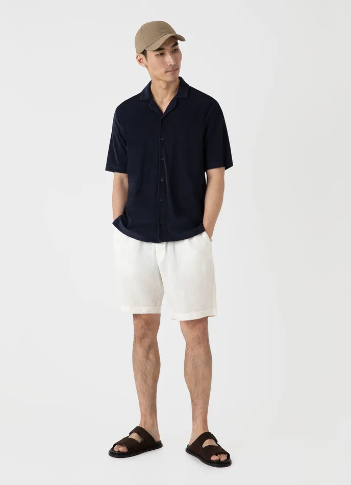 Shirts ussunspel Men Towelling Camp Collar Shirt Navy Shirts ussunspel Men Towelling Camp Collar Shirt Navy