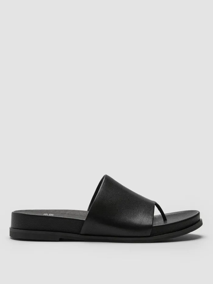 Shoes Women Eileen Fisher Duet Tumbled Leather Sandal Black