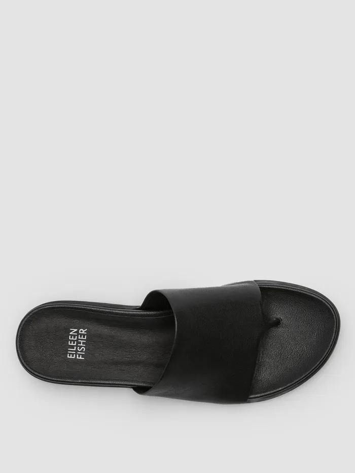 Shoes Women Eileen Fisher Duet Tumbled Leather Sandal Black