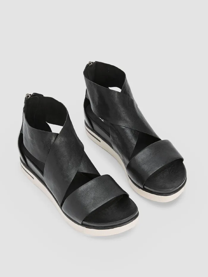 Shoes Women Eileen Fisher Sport Tumbled Leather Sneaker Sandal Black