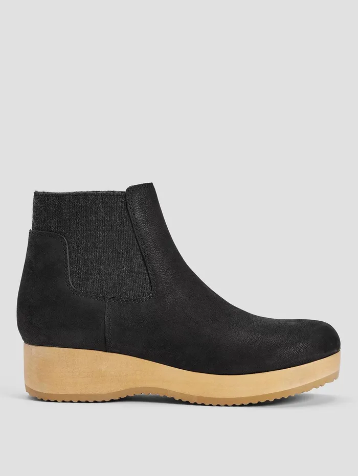 Shoes Women Eileen Fisher Words Oiled Nubuck Clog Bootie Black