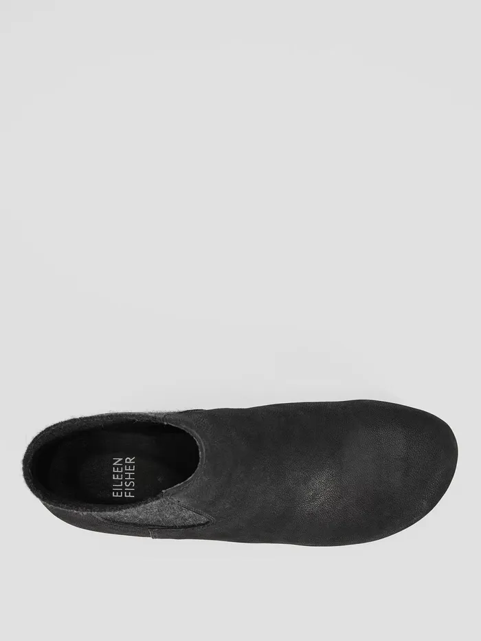 Shoes Women Eileen Fisher Words Oiled Nubuck Clog Bootie Black