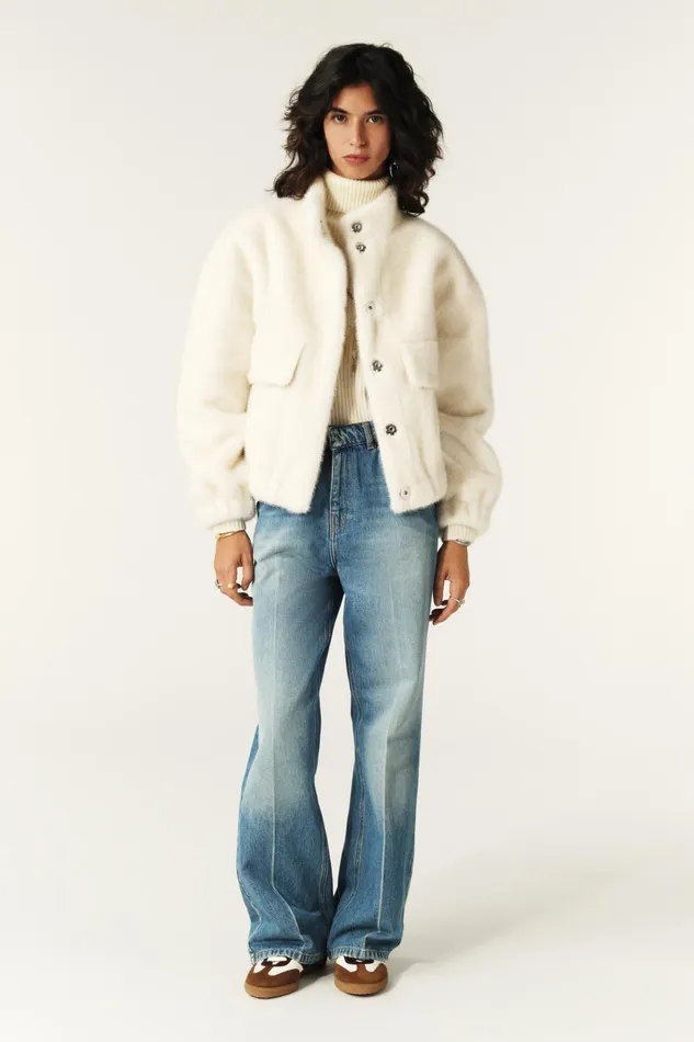 Short LooseFitting Jacket Paros Brown Women Baandsh Jackets and Coats