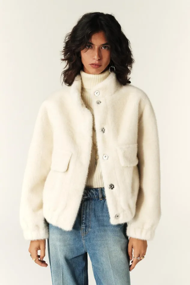 Short LooseFitting Jacket Paros Brown Women Baandsh Jackets and Coats