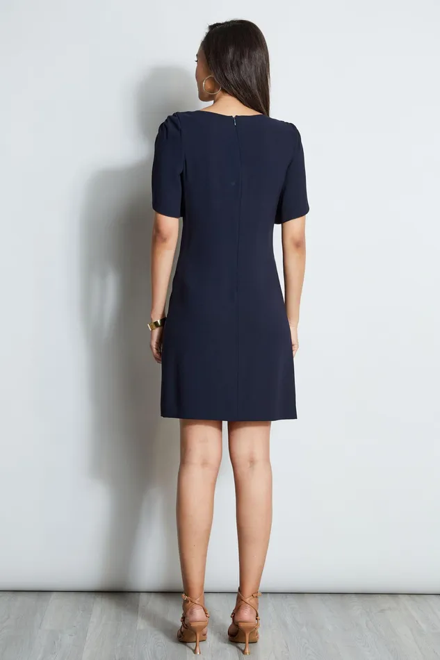 Short Sleeve Dresses Women Elie Tahari Slit Sleeve Crepe Dress STARGAZER