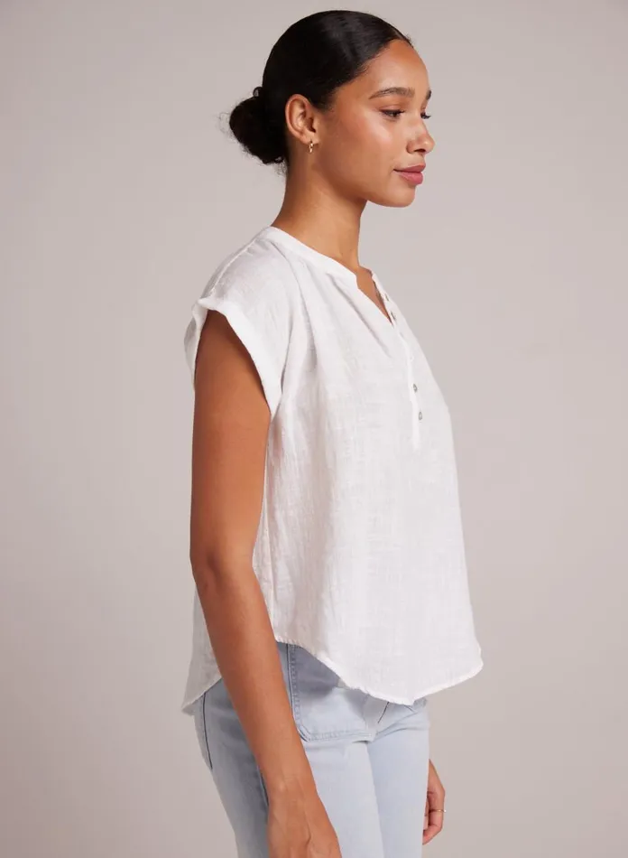 Short Sleeve Women Bella Dahl Half Placket Cap Sleeve Top 8211 White Short Sleeve Women Bella Dahl Half Placket Cap Sleeve Top 8211 White