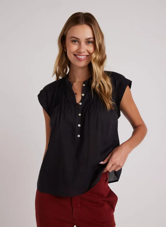 Short Sleeve Women Bella Dahl Short Sleeve Pintuck Pullover 8211 Black