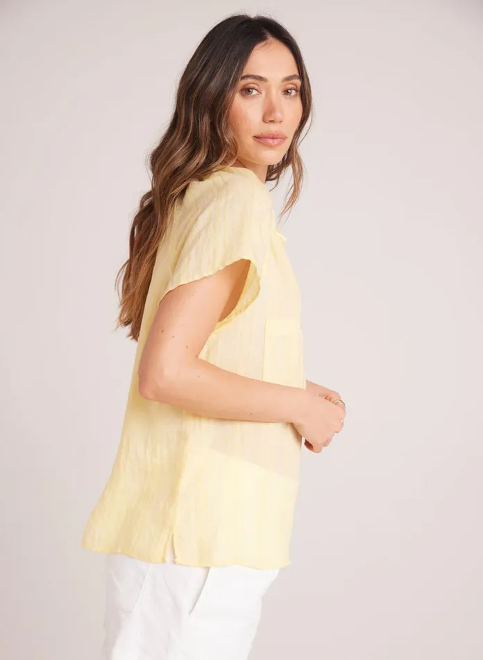 Short Sleeve Women Bella Dahl Short Sleeve Pocket Pullover 8211 Citron Yellow Short Sleeve Women Bella Dahl Short Sleeve Pocket Pullover 8211 Citron Yellow
