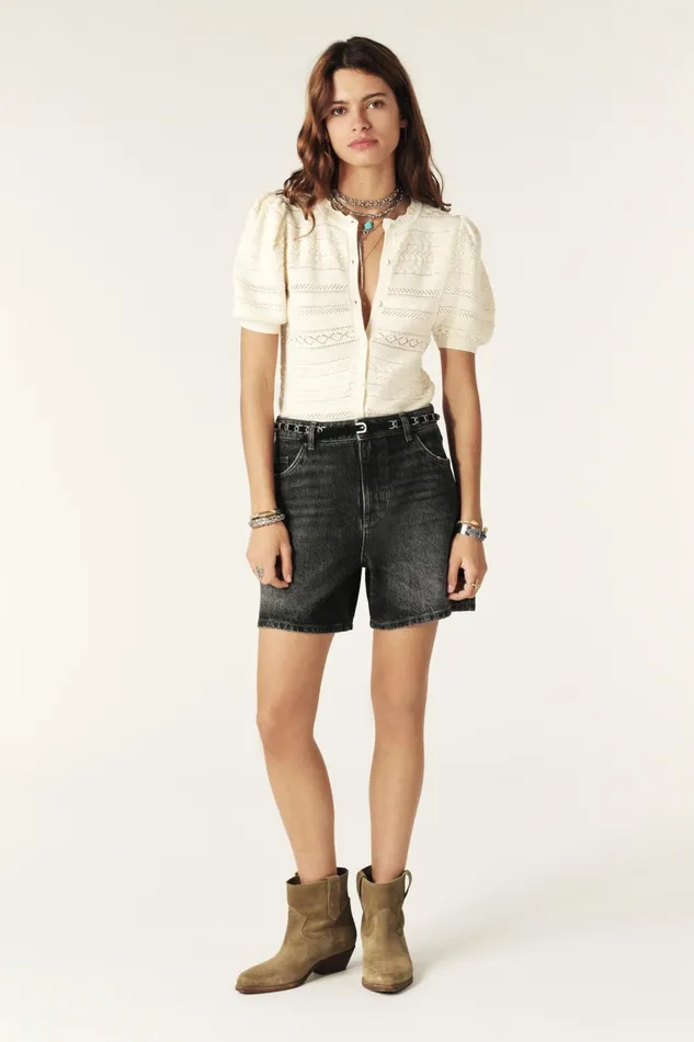 ShortSleeved Cardigan Silvestre OffWhite Women Baandsh Sweaters and Cardigans ShortSleeved Cardigan Silvestre OffWhite Women Baandsh Sweaters and Cardigans