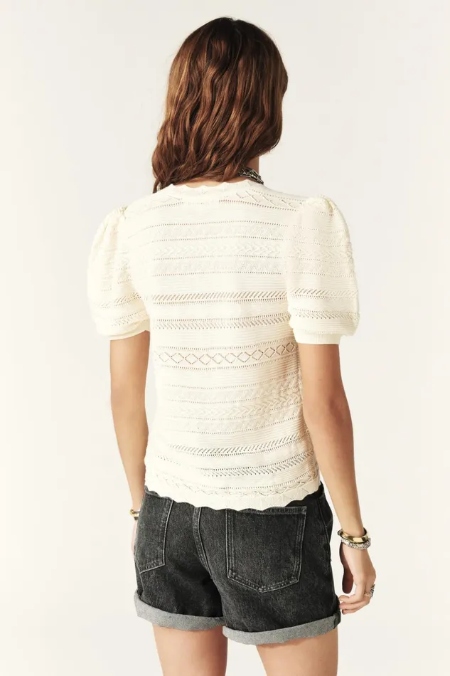 ShortSleeved Cardigan Silvestre OffWhite Women Baandsh Sweaters and Cardigans ShortSleeved Cardigan Silvestre OffWhite Women Baandsh Sweaters and Cardigans