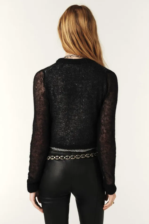 Short Sweater Diego Black Women Baandsh Sweaters and Cardigans