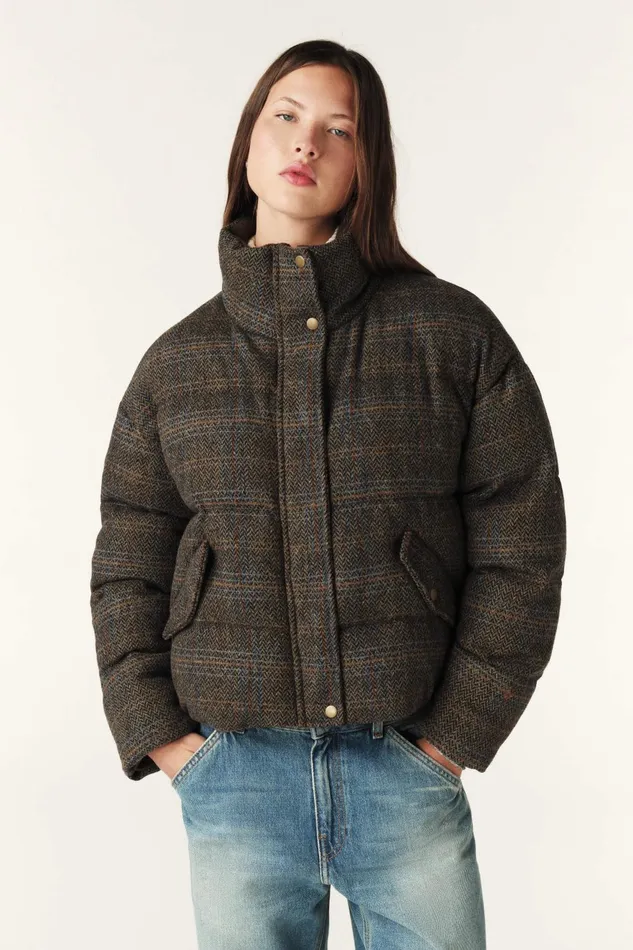 Short Tweed Coat Hidai Brown Women Baandsh Jackets and Coats