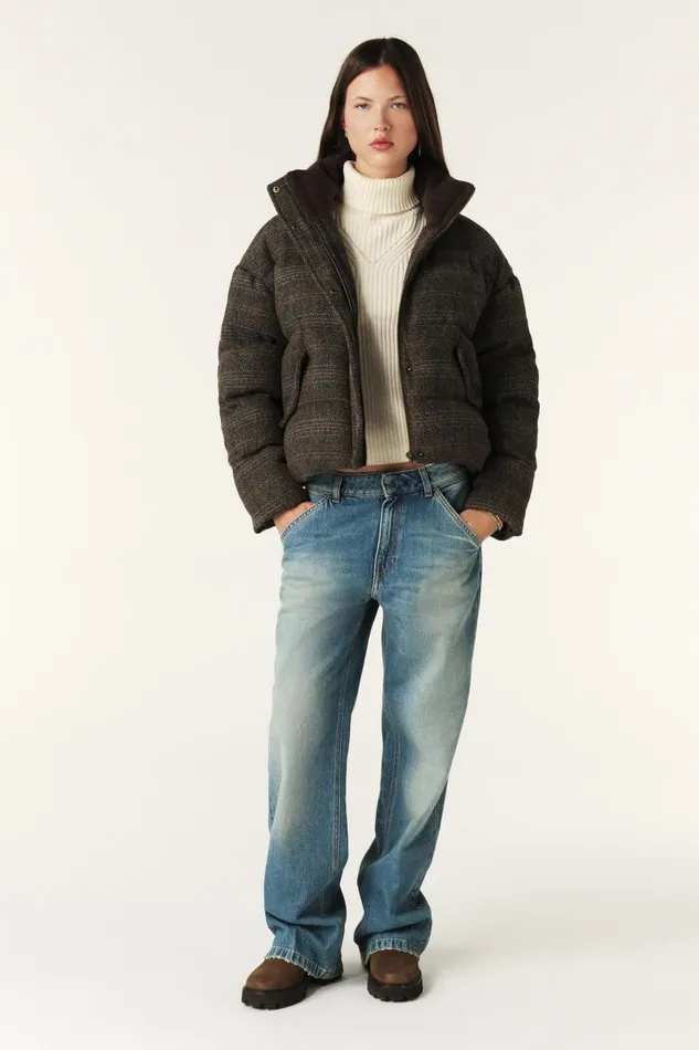Short Tweed Coat Hidai Brown Women Baandsh Jackets and Coats