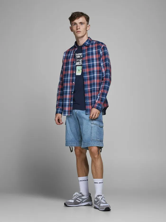 Shorts JACK and JONES Mens CARGO DENIM SHORTS Blue Blue Denim Near Me