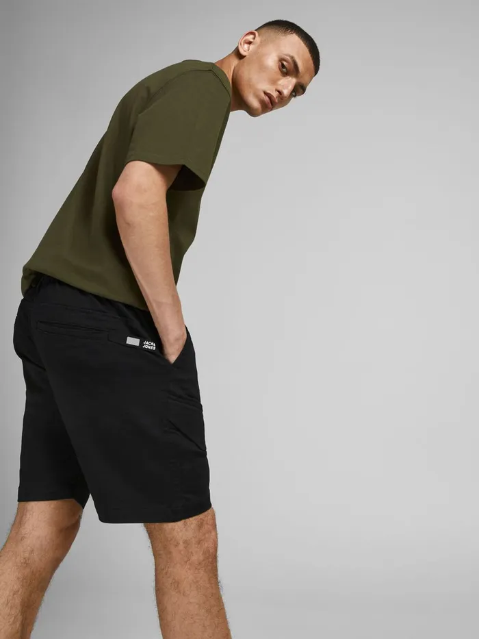 Shorts JACK and JONES Mens GUS JJ CARGO SHORTS Black Black Gift 4 You