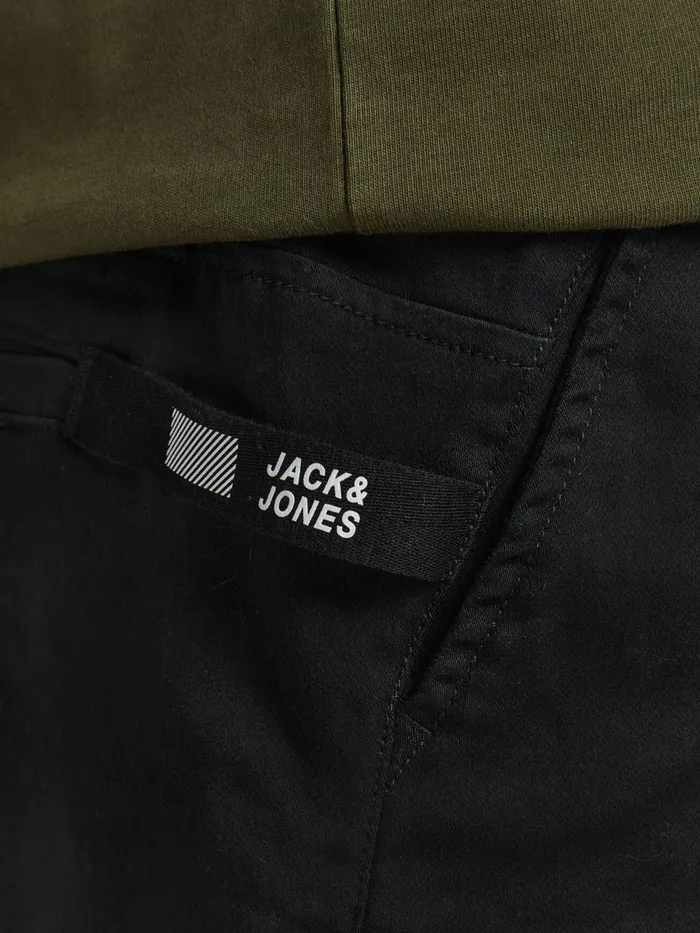 Shorts JACK and JONES Mens GUS JJ CARGO SHORTS Black Black Gift 4 You