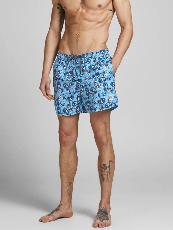 Shorts JACK and JONES Mens PAISLEY PRINT SWIM SHORTS Blue Palace Blue For Sale Shorts JACK and JONES Mens PAISLEY PRINT SWIM SHORTS Blue Palace Blue For Sale