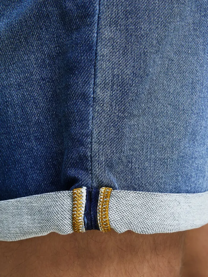 Shorts JACK and JONES Mens RICK ICON GE 006 INDIGO KNIT DENIM SHORTS Blue Blue Denim On Sale