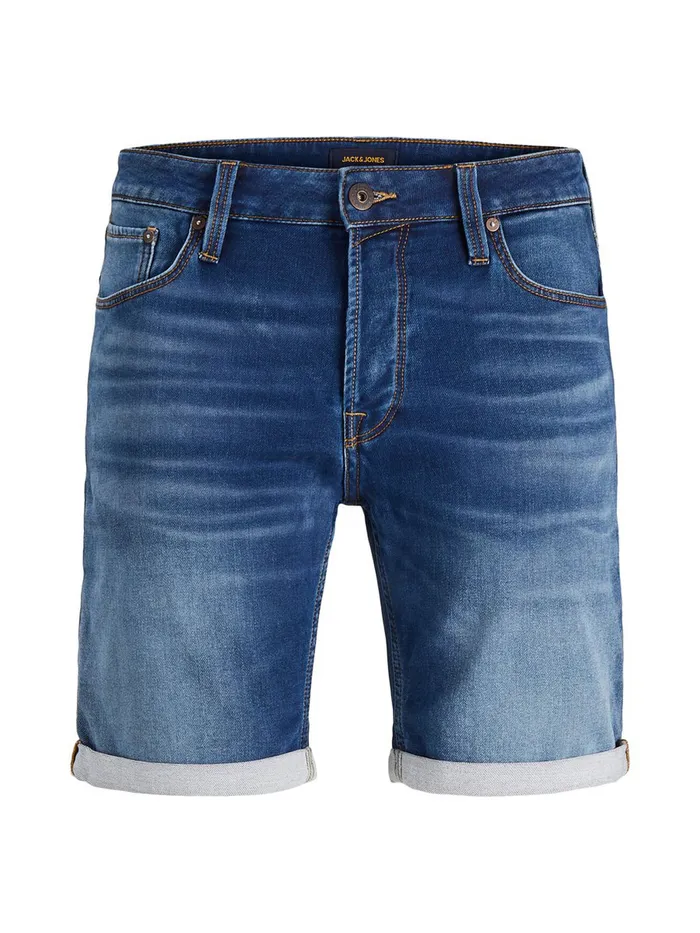 Shorts JACK and JONES Mens RICK ICON GE 006 INDIGO KNIT DENIM SHORTS Blue Blue Denim On Sale