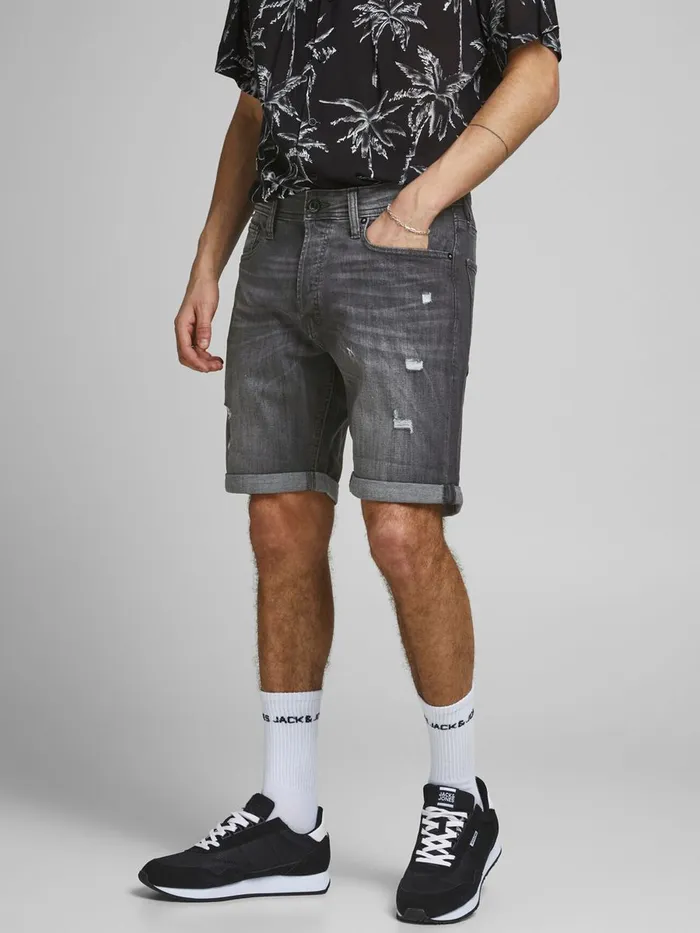 Shorts JACK and JONES Mens RICK ORIGINAL AGI 200 DENIM SHORTS Grey Black Denim On Sale Shorts JACK and JONES Mens RICK ORIGINAL AGI 200 DENIM SHORTS Grey Black Denim On Sale