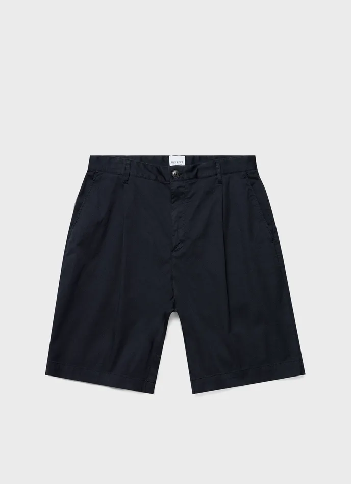 Shorts ussunspel Men Pleated Twill Shorts Navy