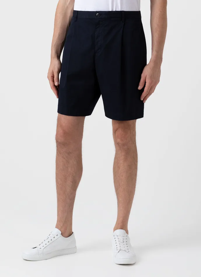 Shorts ussunspel Men Pleated Twill Shorts Navy Shorts ussunspel Men Pleated Twill Shorts Navy