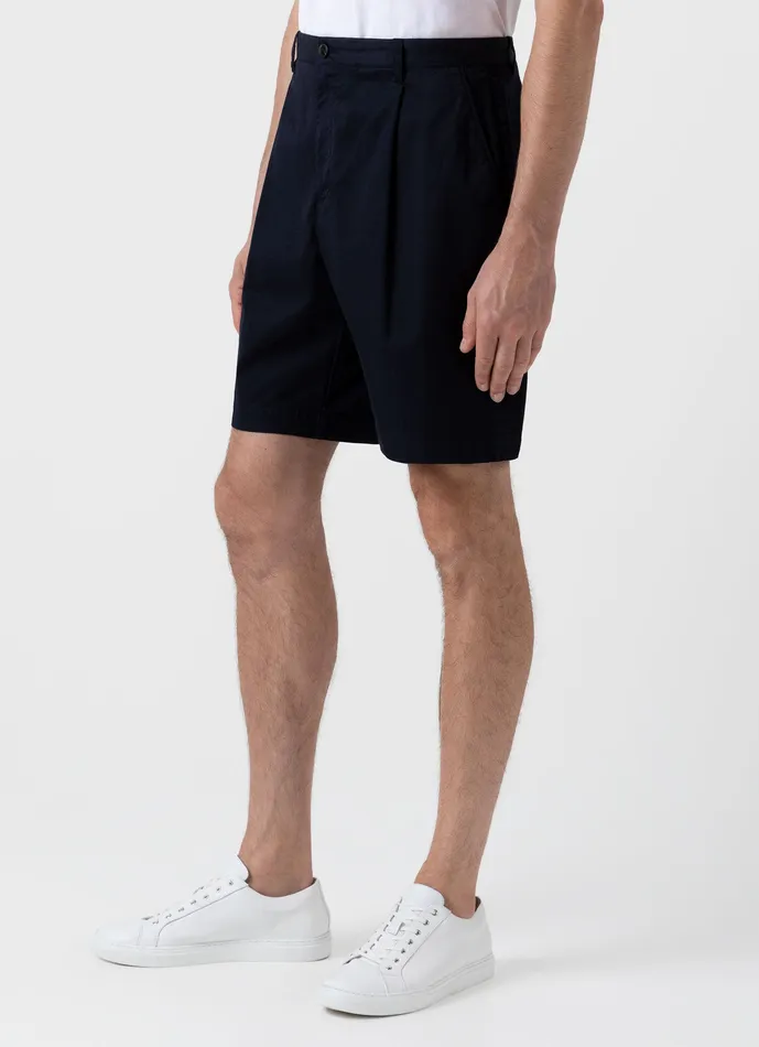 Shorts ussunspel Men Pleated Twill Shorts Navy Shorts ussunspel Men Pleated Twill Shorts Navy