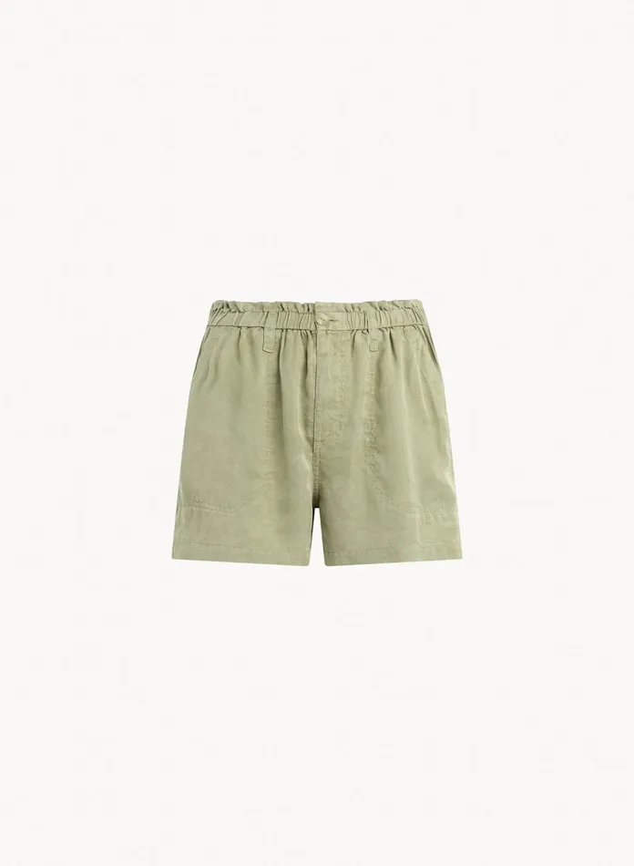 Shorts Women Bella Dahl Callie Ruffle Short 8211 Dried Herb