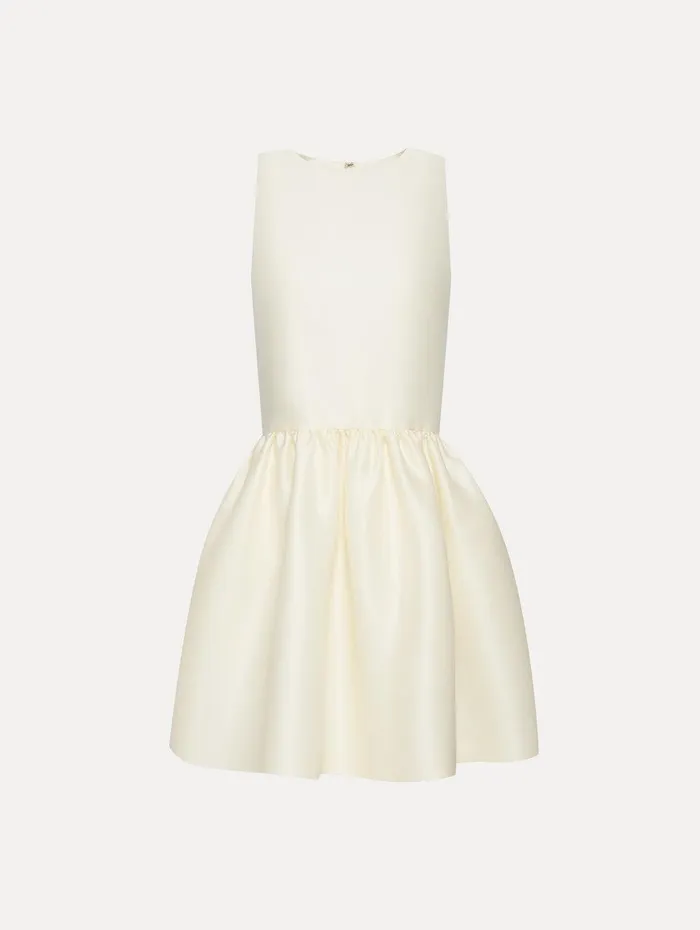 Silk Drop Waist Cocktail Dress Ivory Women Oscar De La Renta Dresses