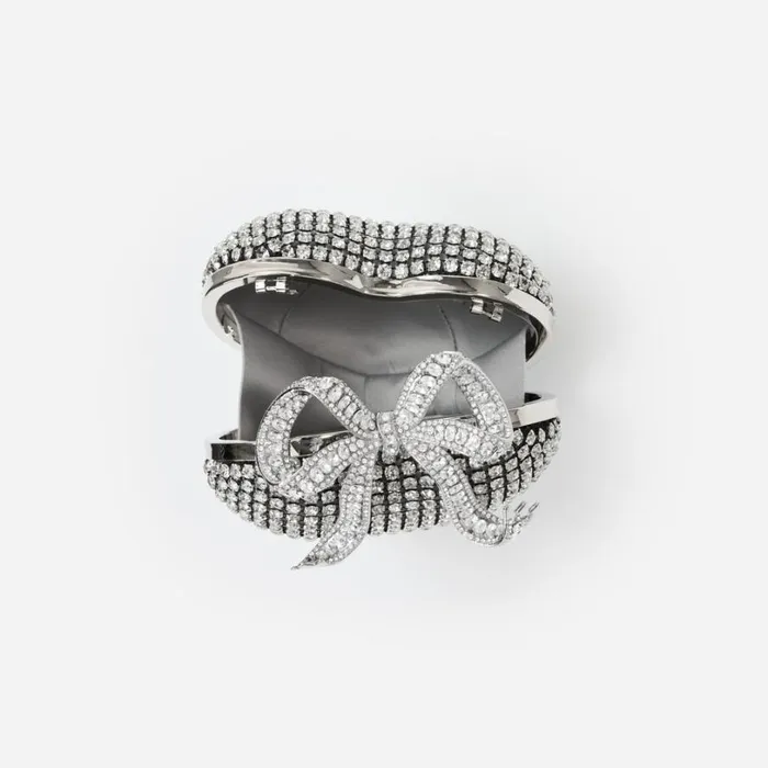 Silver Crystal Heart Clutch Women Self Portrait Clutch Bags Silver Crystal Heart Clutch Women Self Portrait Clutch Bags