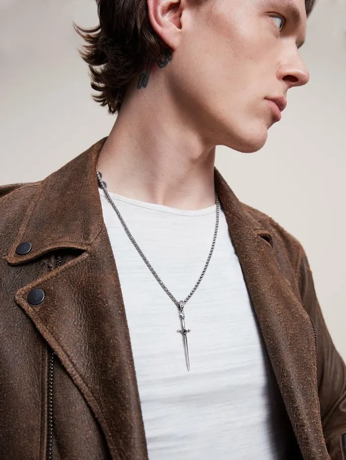 SILVER DAGGER NECKLACE Silver Men John Varvatos Jewelry