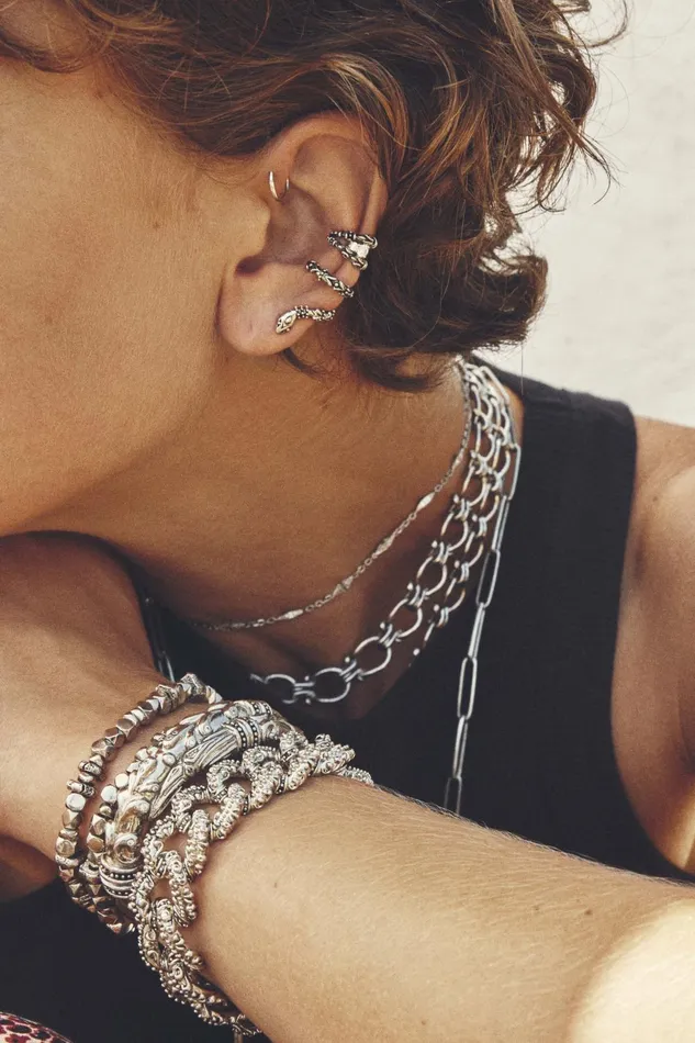 Silver Necklace Thunder Gray Women Baandsh Jewelry