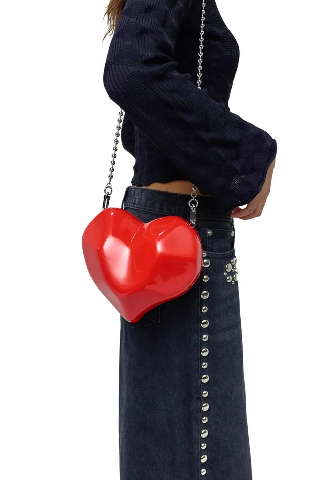 Simon Miller Bags Women Molded Heart Bag In Retro Red