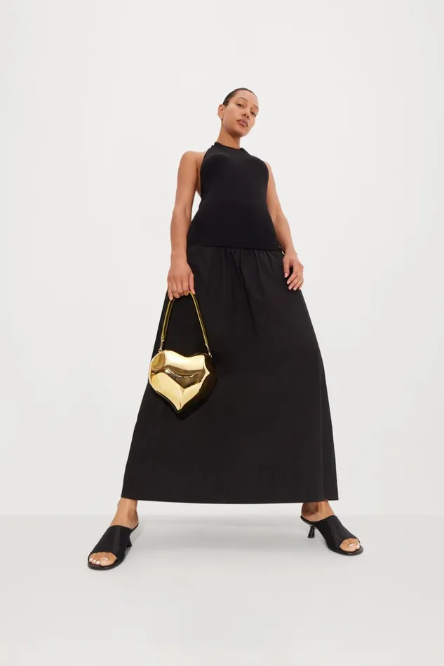 Simon Miller Dresses Women Junjo Combo Dress In Black Simon Miller Dresses Women Junjo Combo Dress In Black