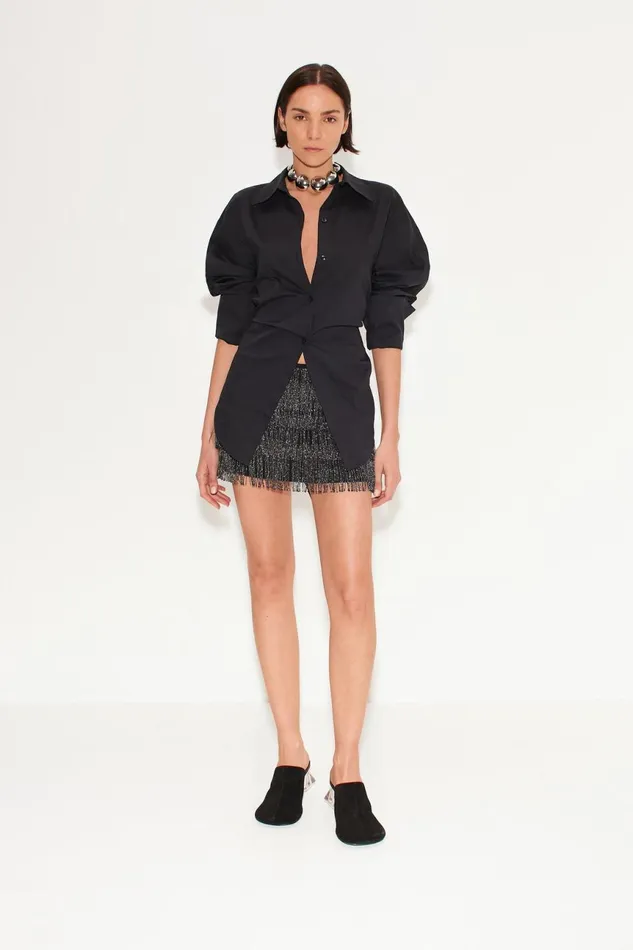 Simon Miller Heels Women Suede Crystal Moderno Mule In Black Goat Suede Simon Miller Heels Women Suede Crystal Moderno Mule In Black Goat Suede