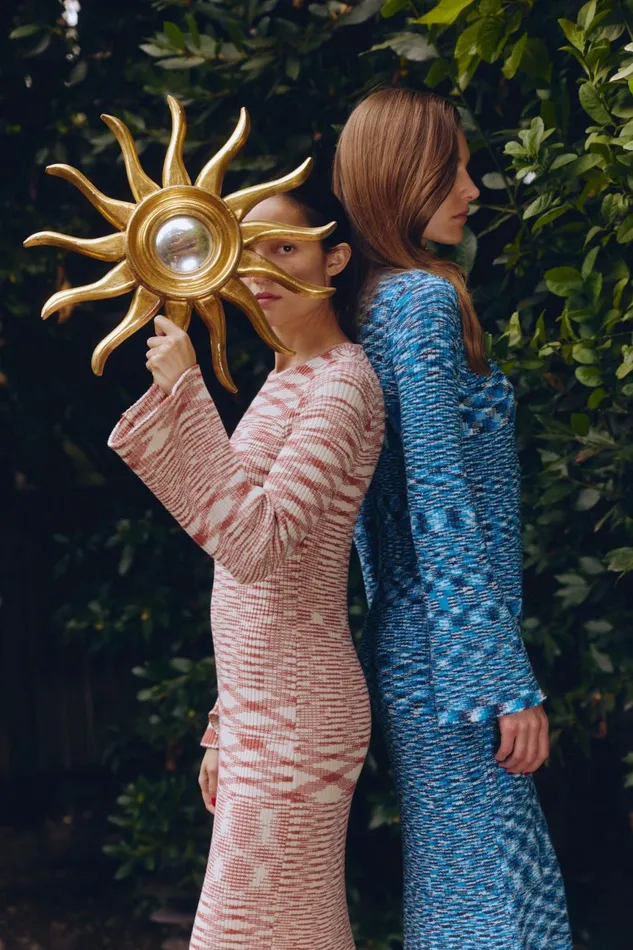 Simon Miller Knitwear Women Axon Knit Dress In RustRice Flour Multi Cotton Simon Miller Knitwear Women Axon Knit Dress In RustRice Flour Multi Cotton