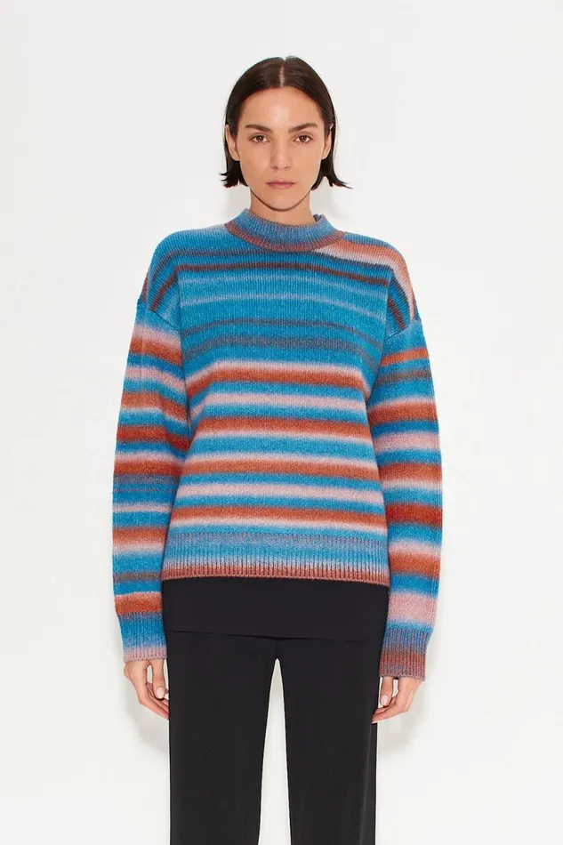 Simon Miller Knitwear Women Calder Knit Sweater In Matisse Blue Multi