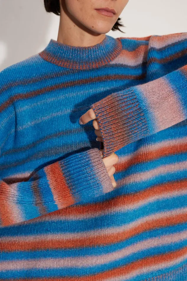 Simon Miller Knitwear Women Calder Knit Sweater In Matisse Blue Multi Simon Miller Knitwear Women Calder Knit Sweater In Matisse Blue Multi
