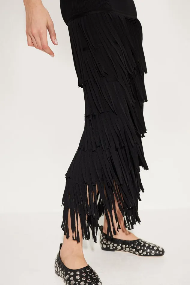 Simon Miller Knitwear Women Za Za Fringe Dress In Black Simon Miller Knitwear Women Za Za Fringe Dress In Black