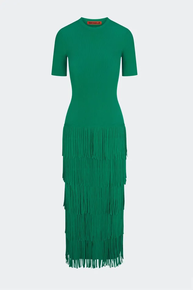 Simon Miller Knitwear Women Za Za Fringe Dress In Jade
