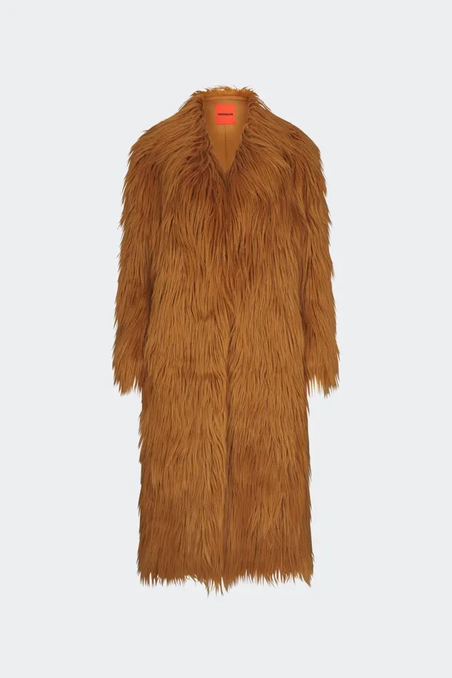 Simon Miller Outerwear Women Lett Shaggy Faux Fur Coat In Wheat