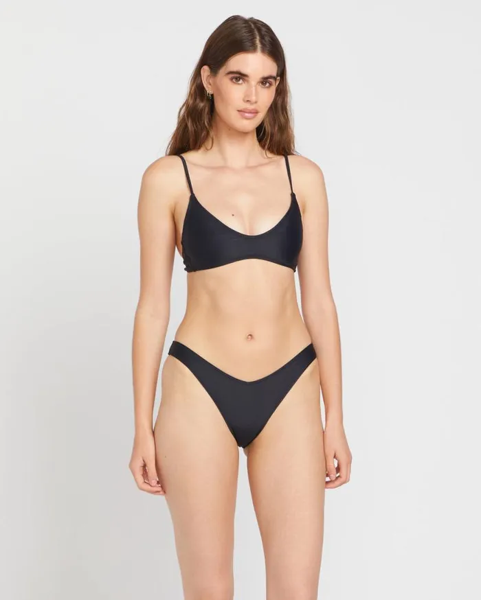 Simply Solid V Bikini Bottom 8211 Black Womens Volcom Bikinis